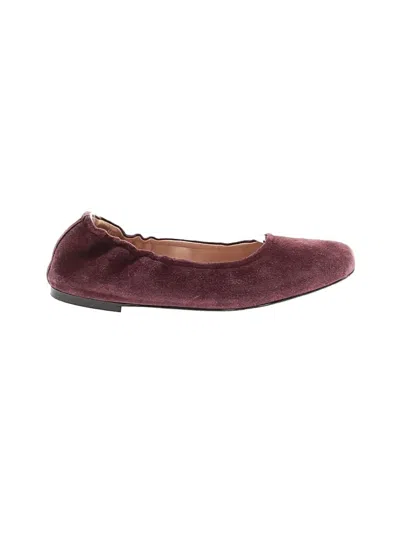 Pre-owned Jcrew Flats In Burgundy