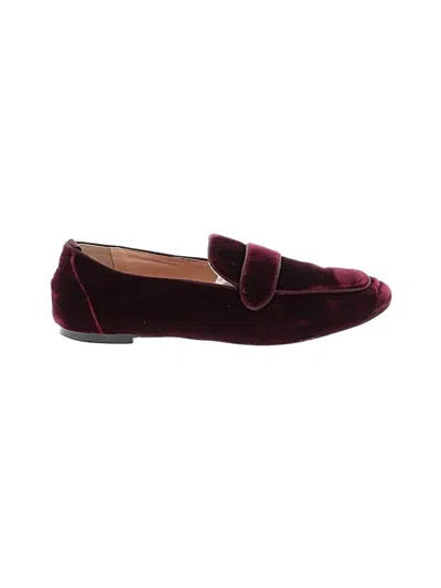 Pre-owned Jcrew Flats In Burgundy
