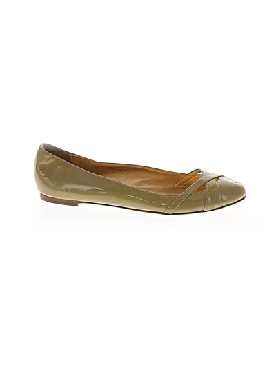 Pre-owned Jcrew Flats In Green