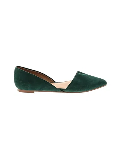 Pre-owned Jcrew Flats In Green