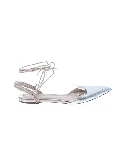 Pre-owned Jcrew Flats In Silver