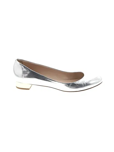 Pre-owned Jcrew Flats In Silver