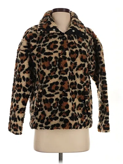 Pre-owned Jcrew Fleece Jacket In Brown