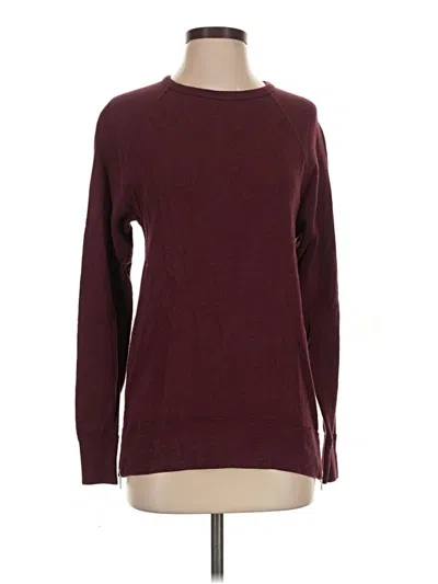 Pre-owned Jcrew Fleece Jacket In Burgundy