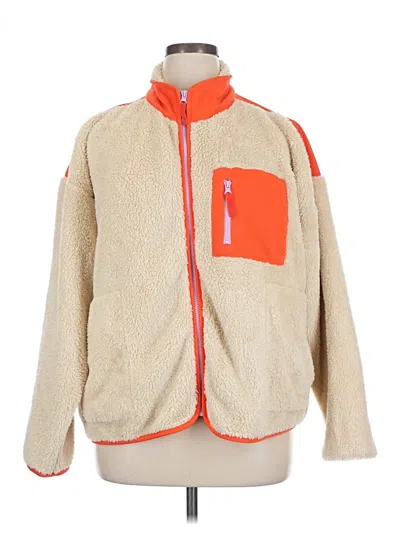 Pre-owned Jcrew Fleece Jacket In Orange