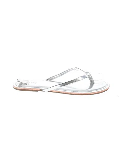 Pre-owned Jcrew Flip Flops In Silver