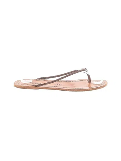 Pre-owned Jcrew Flip Flops In Silver