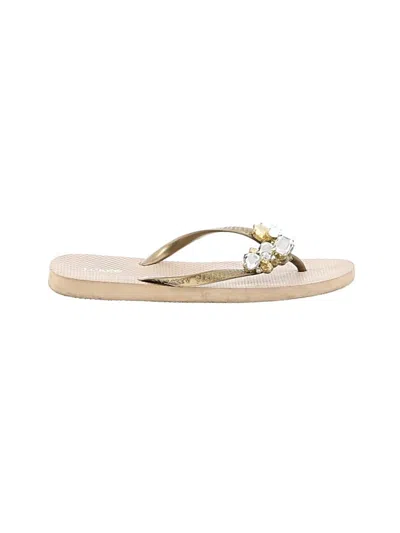 Pre-owned Jcrew Flip Flops In Tan