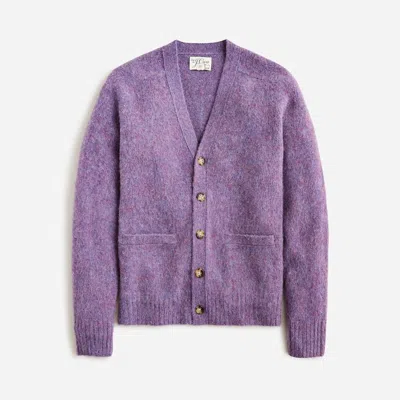 Pre-owned Jcrew J. Crew Men's Brushed Wool V-neck Cardigan Sweater Heather Thistle - In Purple