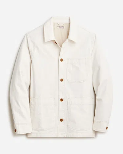 Pre-owned Jcrew J. Crew Wallace & Barnes Lightweight Twill Heritage Chore Jacket White Dust