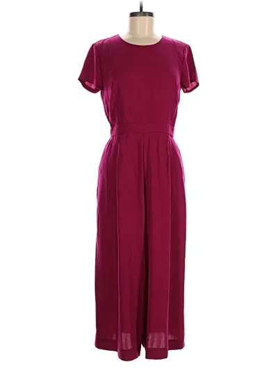 Pre-owned Jcrew Jumpsuit In Burgundy