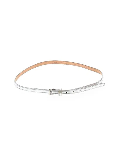 Pre-owned Jcrew Leather Belt In Silver