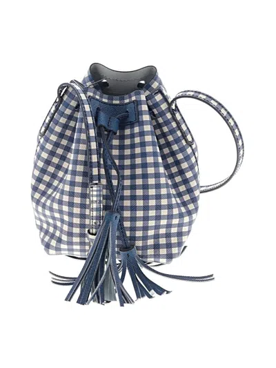 Pre-owned Jcrew Leather Bucket Bag In Blue