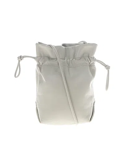 Pre-owned Jcrew Leather Bucket Bag In Ivory