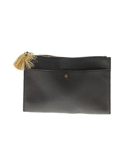 Pre-owned Jcrew Leather Clutch In Black