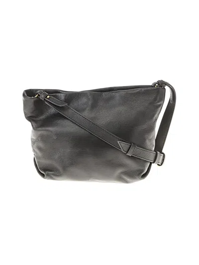 Pre-owned Jcrew Leather Crossbody Bag In Black