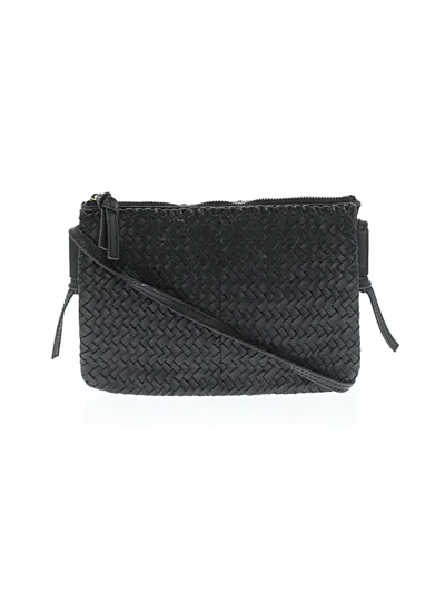 Pre-owned Jcrew Leather Crossbody Bag In Black
