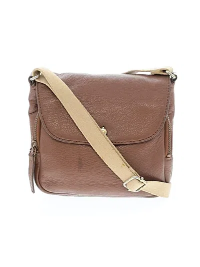 Pre-owned Jcrew Leather Crossbody Bag In Brown