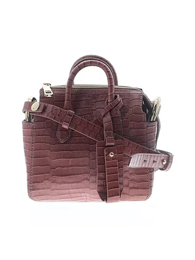 Pre-owned Jcrew Leather Satchel In Burgundy