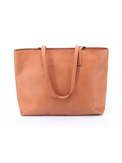 Pre-owned Jcrew Leather Tote Bag In Tan