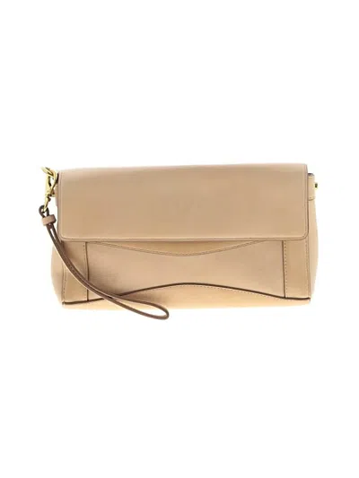 Pre-owned Jcrew Leather Wristlet In Tan