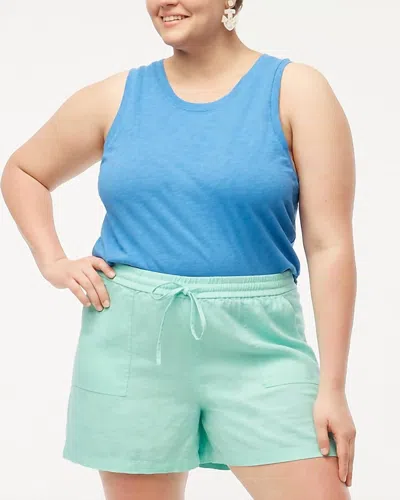 Jcrew Linen-blend Drawstring Short In Sunwashed Mint In Blue