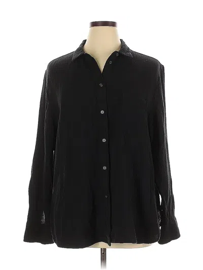 Pre-owned Jcrew Long Sleeve Blouse In Black