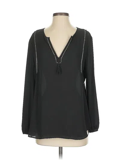 Pre-owned Jcrew Long Sleeve Blouse In Black