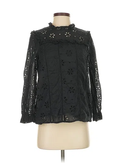 Pre-owned Jcrew Long Sleeve Blouse In Black