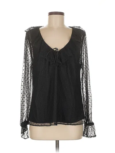 Pre-owned Jcrew Long Sleeve Blouse In Black