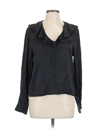 Pre-owned Jcrew Long Sleeve Blouse In Black