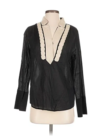 Pre-owned Jcrew Long Sleeve Blouse In Black