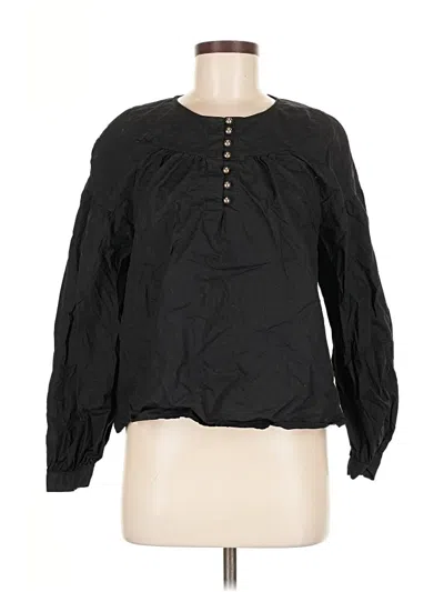 Pre-owned Jcrew Long Sleeve Blouse In Black