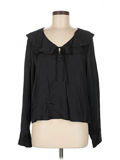 Pre-owned Jcrew Long Sleeve Blouse In Black