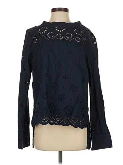 Pre-owned Jcrew Long Sleeve Blouse In Black