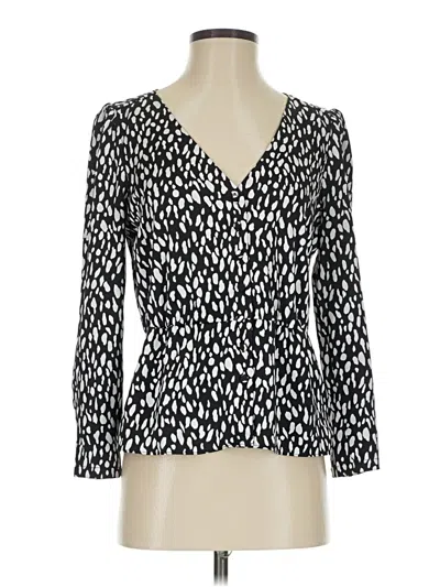 Pre-owned Jcrew Long Sleeve Blouse In Black