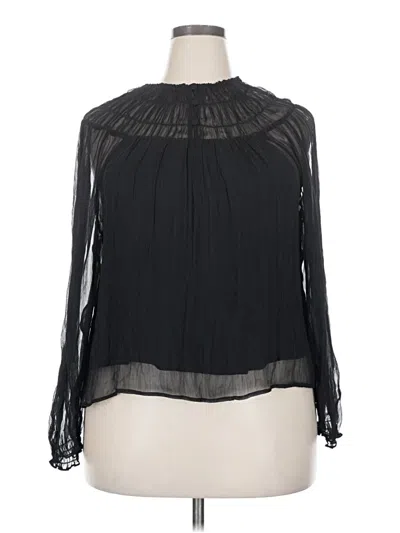 Pre-owned Jcrew Long Sleeve Blouse In Black