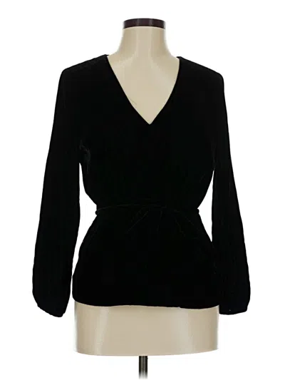 Pre-owned Jcrew Long Sleeve Blouse In Black