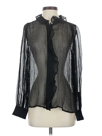 Pre-owned Jcrew Long Sleeve Blouse In Black