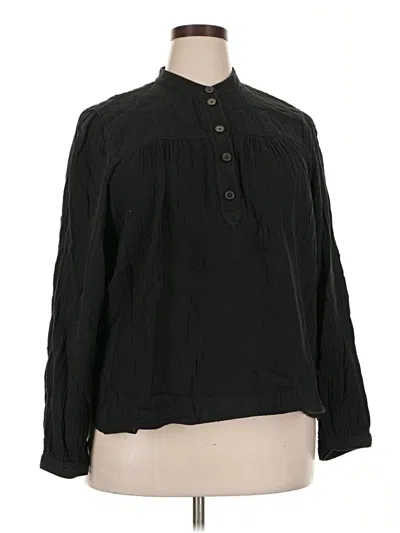 Pre-owned Jcrew Long Sleeve Blouse In Black