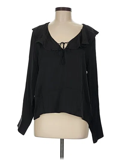 Pre-owned Jcrew Long Sleeve Blouse In Black