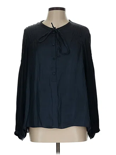 Pre-owned Jcrew Long Sleeve Blouse In Black