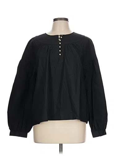 Pre-owned Jcrew Long Sleeve Blouse In Black