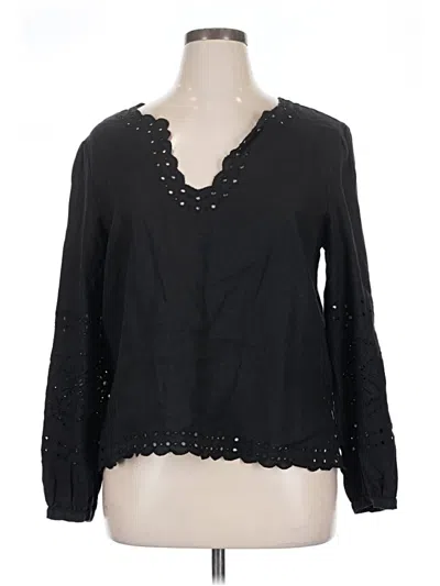 Pre-owned Jcrew Long Sleeve Blouse In Black
