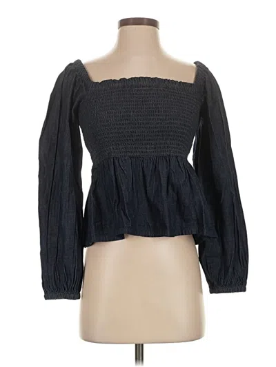 Pre-owned Jcrew Long Sleeve Blouse In Black