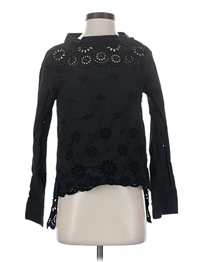 Pre-owned Jcrew Long Sleeve Blouse In Black
