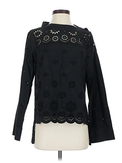 Pre-owned Jcrew Long Sleeve Blouse In Black