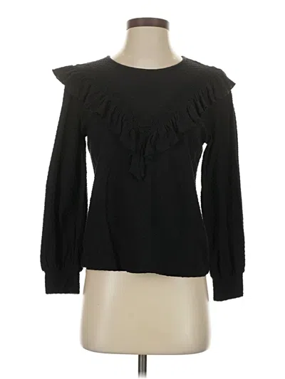 Pre-owned Jcrew Long Sleeve Blouse In Black