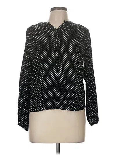 Pre-owned Jcrew Long Sleeve Blouse In Black