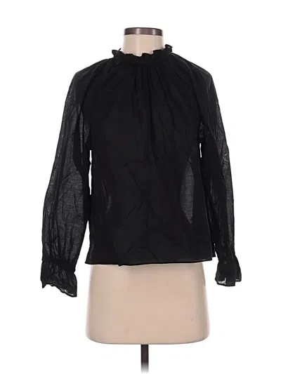 Pre-owned Jcrew Long Sleeve Blouse In Black